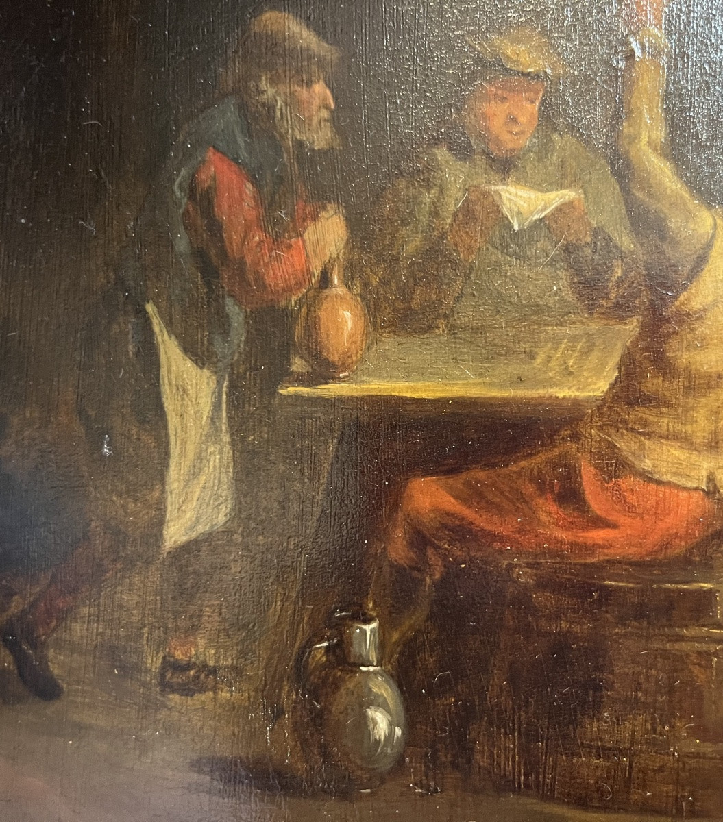 Huile sur panneau, Flandres, scène de taverne, Matthieu von Hellewout?-photo-4