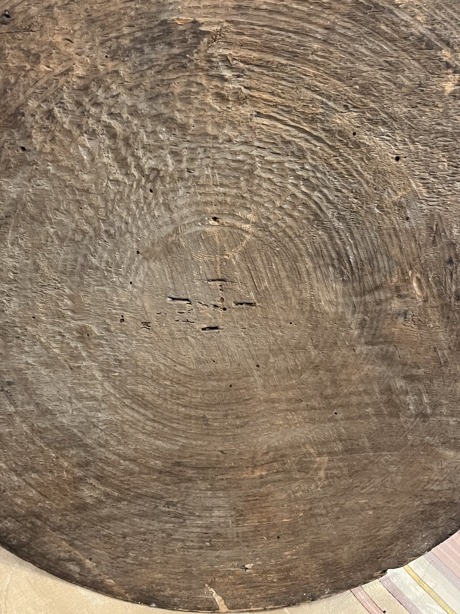 Tondo, huile sur toile collée sur un cadre, XVII eme. Scène de bataille.-photo-5