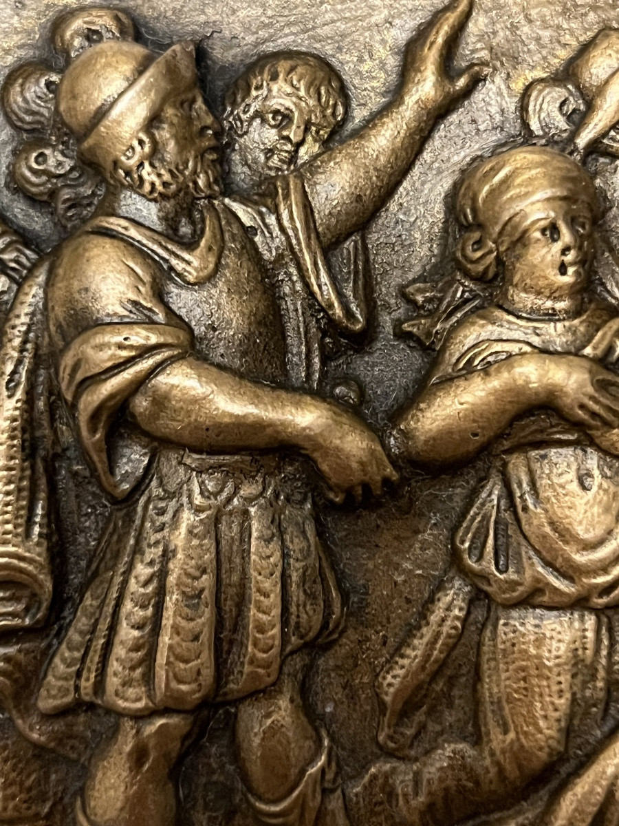 Plaquette en bronze XVII eme. Mort d’une reine antique.-photo-4