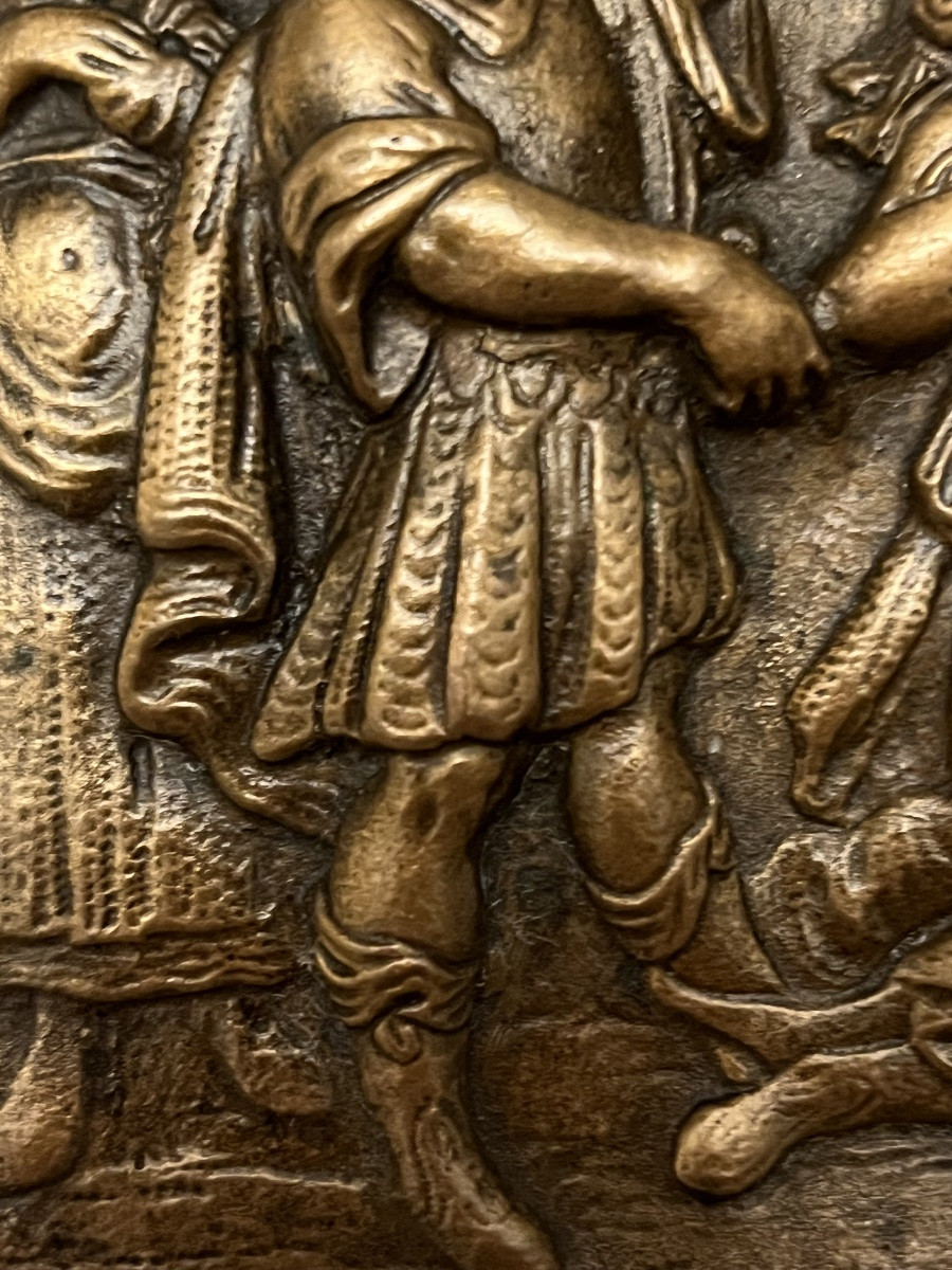 Plaquette en bronze XVII eme. Mort d’une reine antique.-photo-5