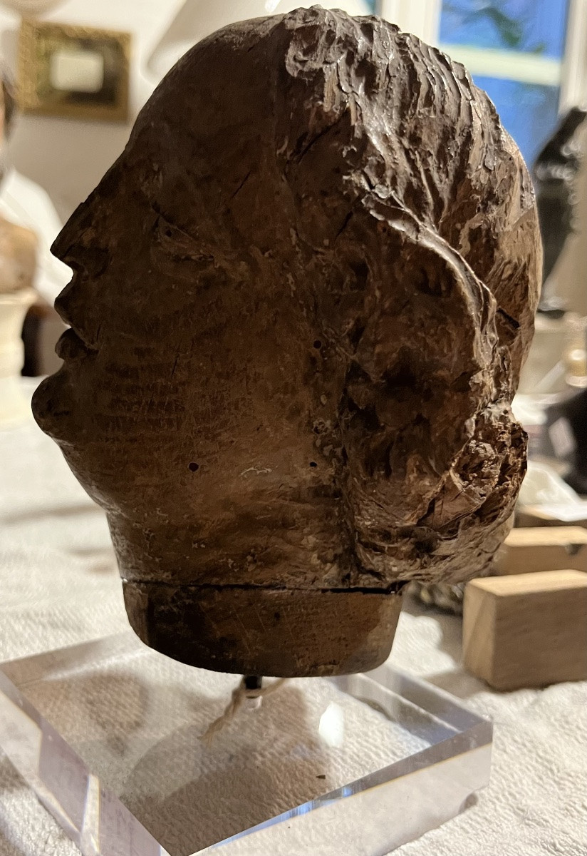 Carved Wooden Angel's Head, 16th Century, France -photo-4