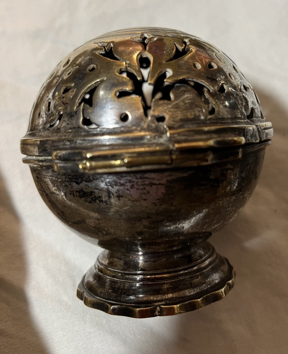 Sponge Ball, Silvered Bronze, 18th Century, France -photo-3
