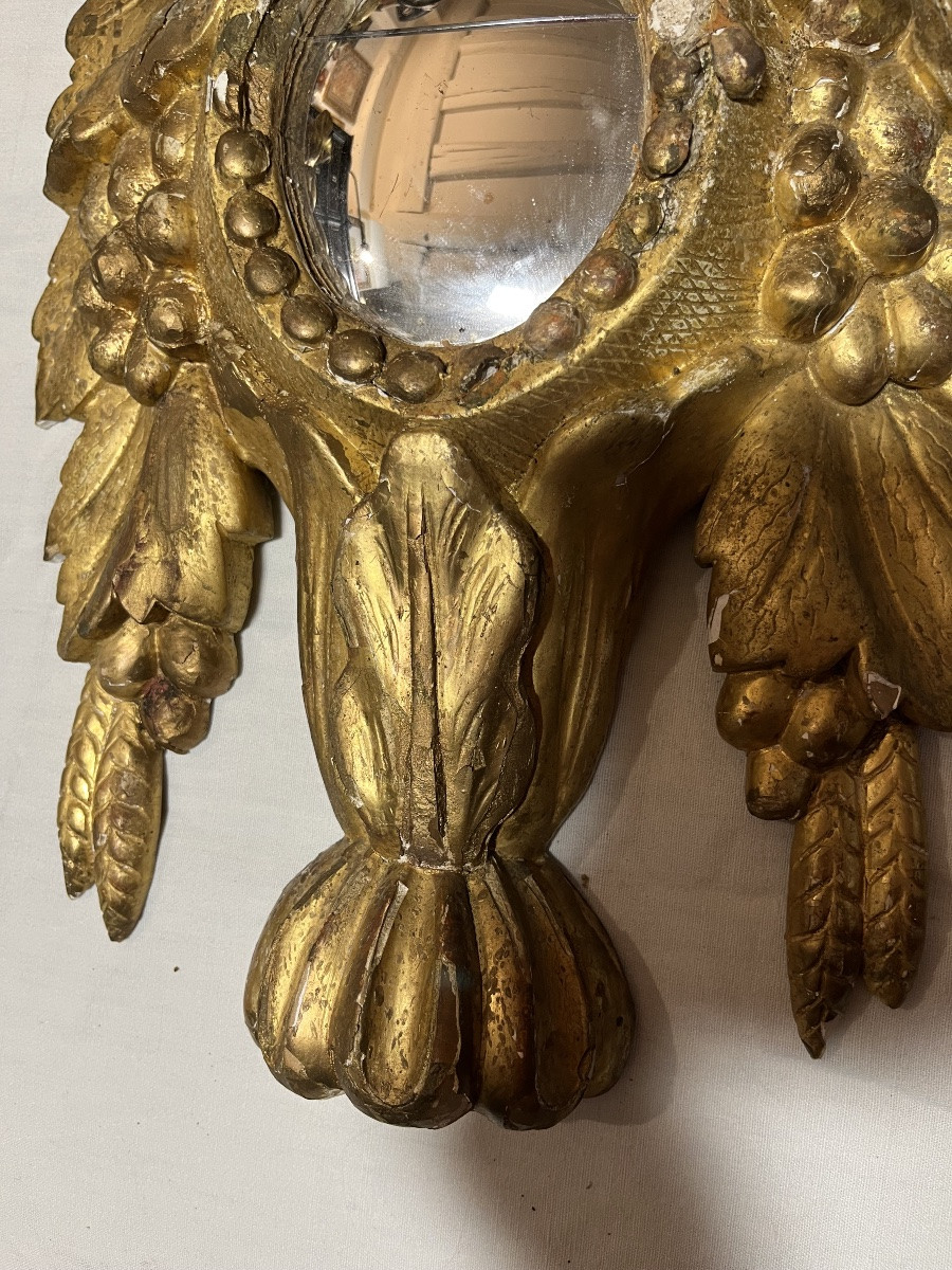 Large 18th-century Gilded Wooden Reliquary, Transformed Into A Mirror. Italy.-photo-2