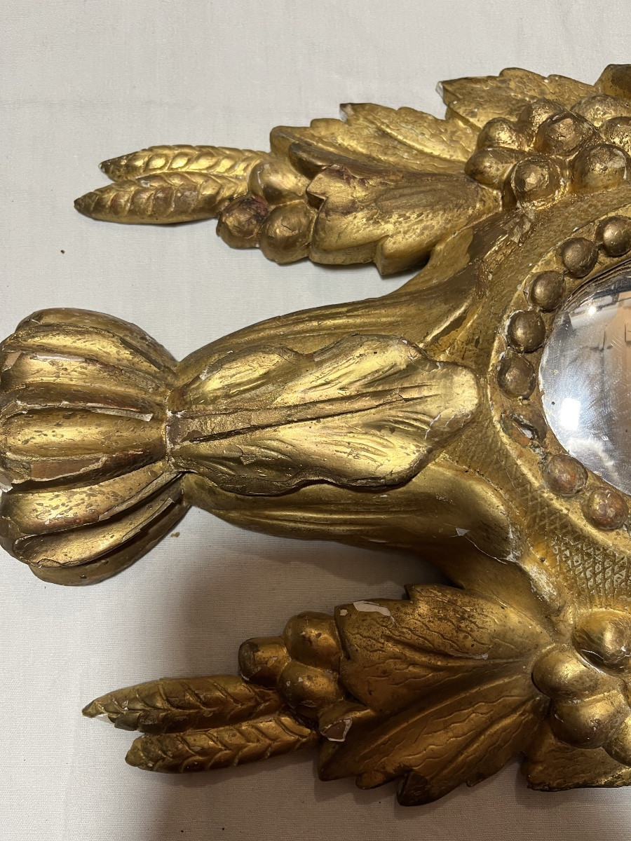 Large 18th-century Gilded Wooden Reliquary, Transformed Into A Mirror. Italy.-photo-4
