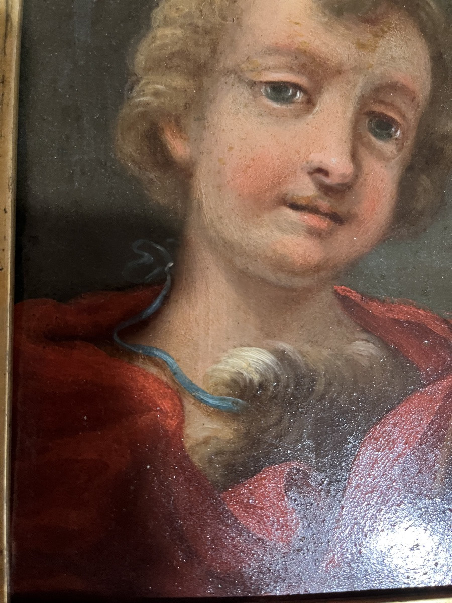 Portrait Of St John The Baptist, Oil On Copper, Late 17th, Early 18th Century. France. -photo-3