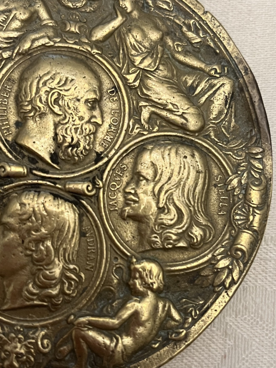 Bronze Medal, 17th Century. Profile Portraits Of French Writers And Others. -photo-3