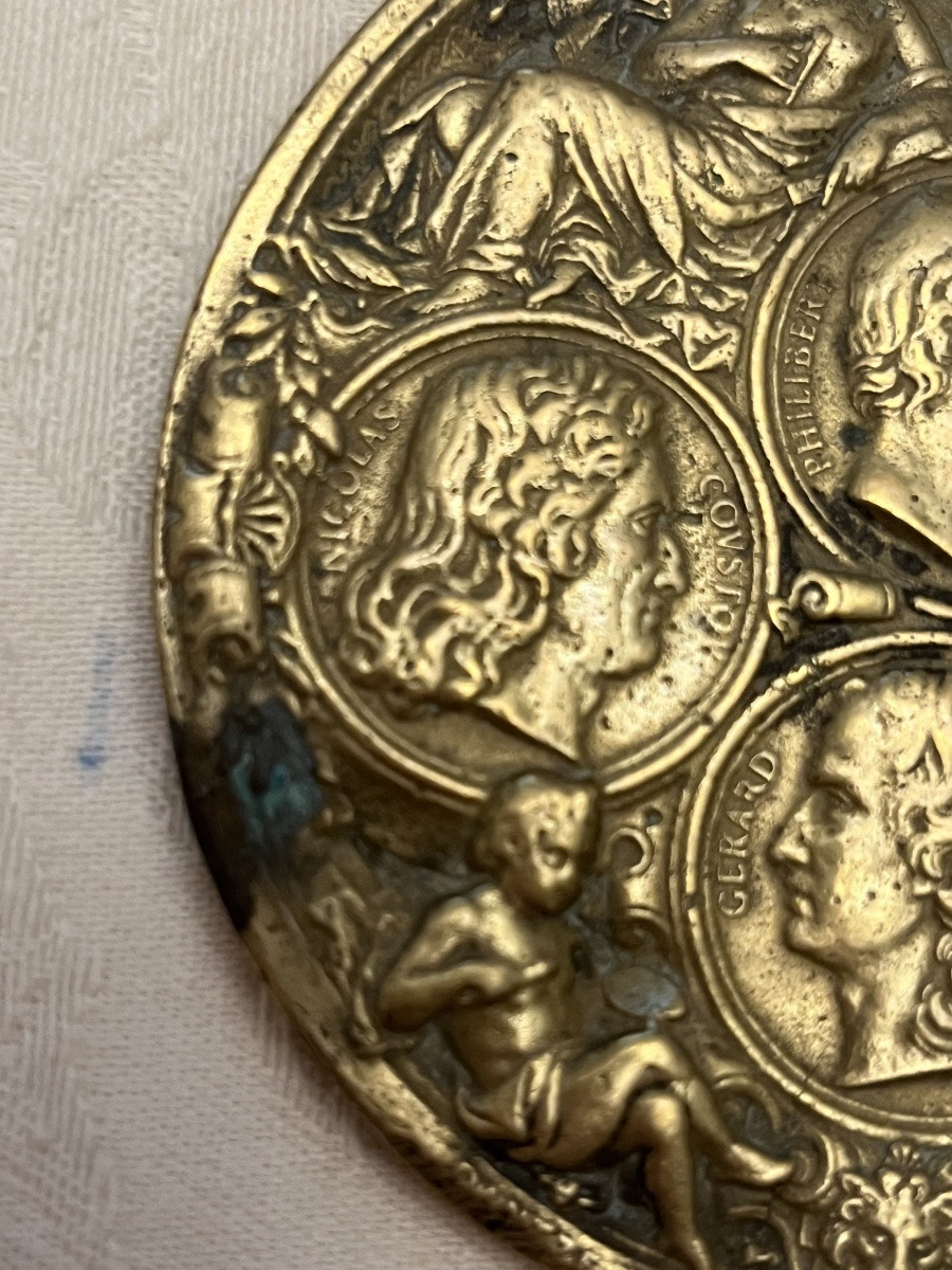 Bronze Medal, 17th Century. Profile Portraits Of French Writers And Others. -photo-2