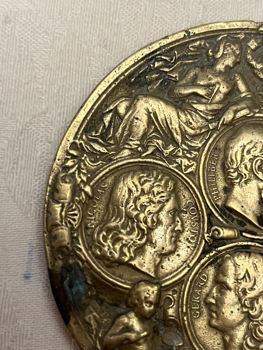 Bronze Medal, 17th Century. Profile Portraits Of French Writers And Others. -photo-3