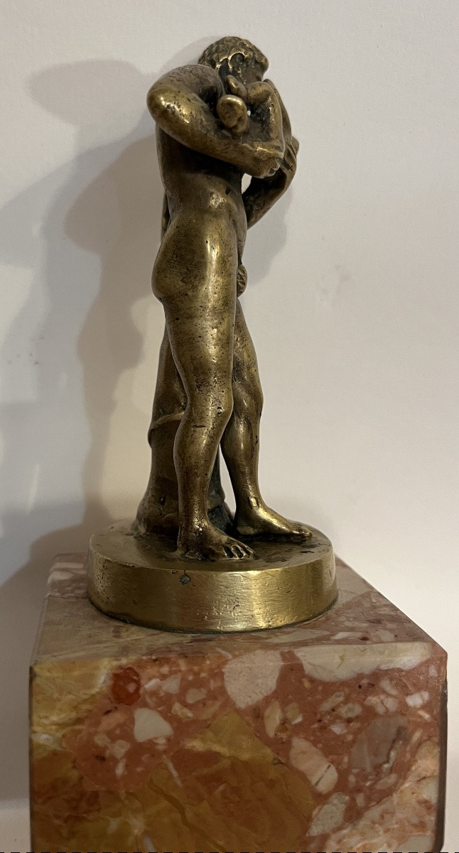 Bronze Statuette, Silenus Carrying A Child. Grand Tour, 19th Century. Italy.-photo-2