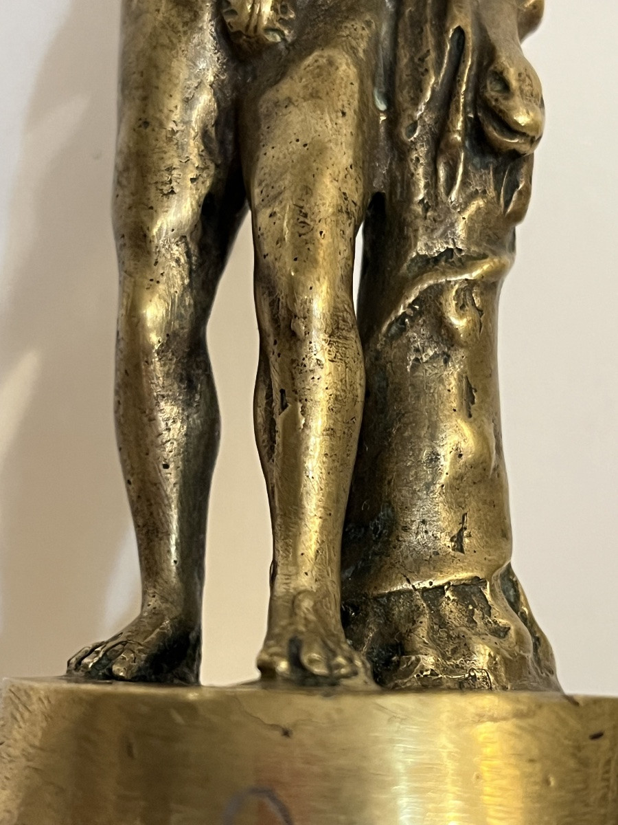 Bronze Statuette, Silenus Carrying A Child. Grand Tour, 19th Century. Italy.-photo-2