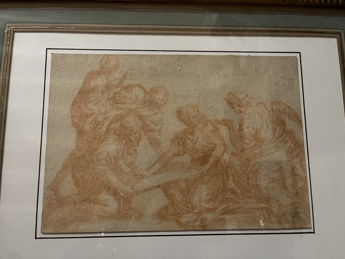 Sanguine italienne XVII eme siècle. Suiveur d’Andrea del Sarto.-photo-2