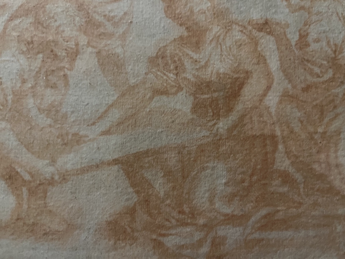 Sanguine italienne XVII eme siècle. Suiveur d’Andrea del Sarto.-photo-3