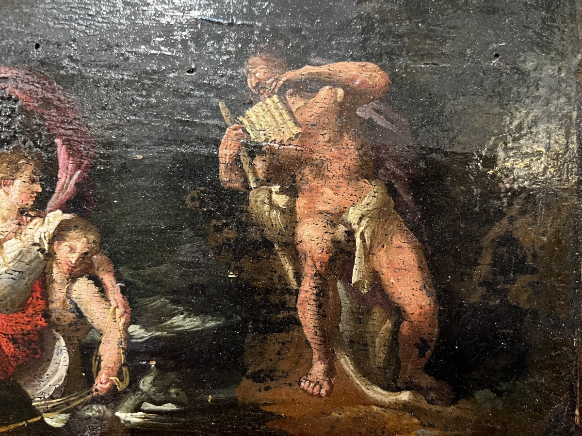 Small Oil Painting On Panel, Mythological Scene, Circa 1800. France-photo-3