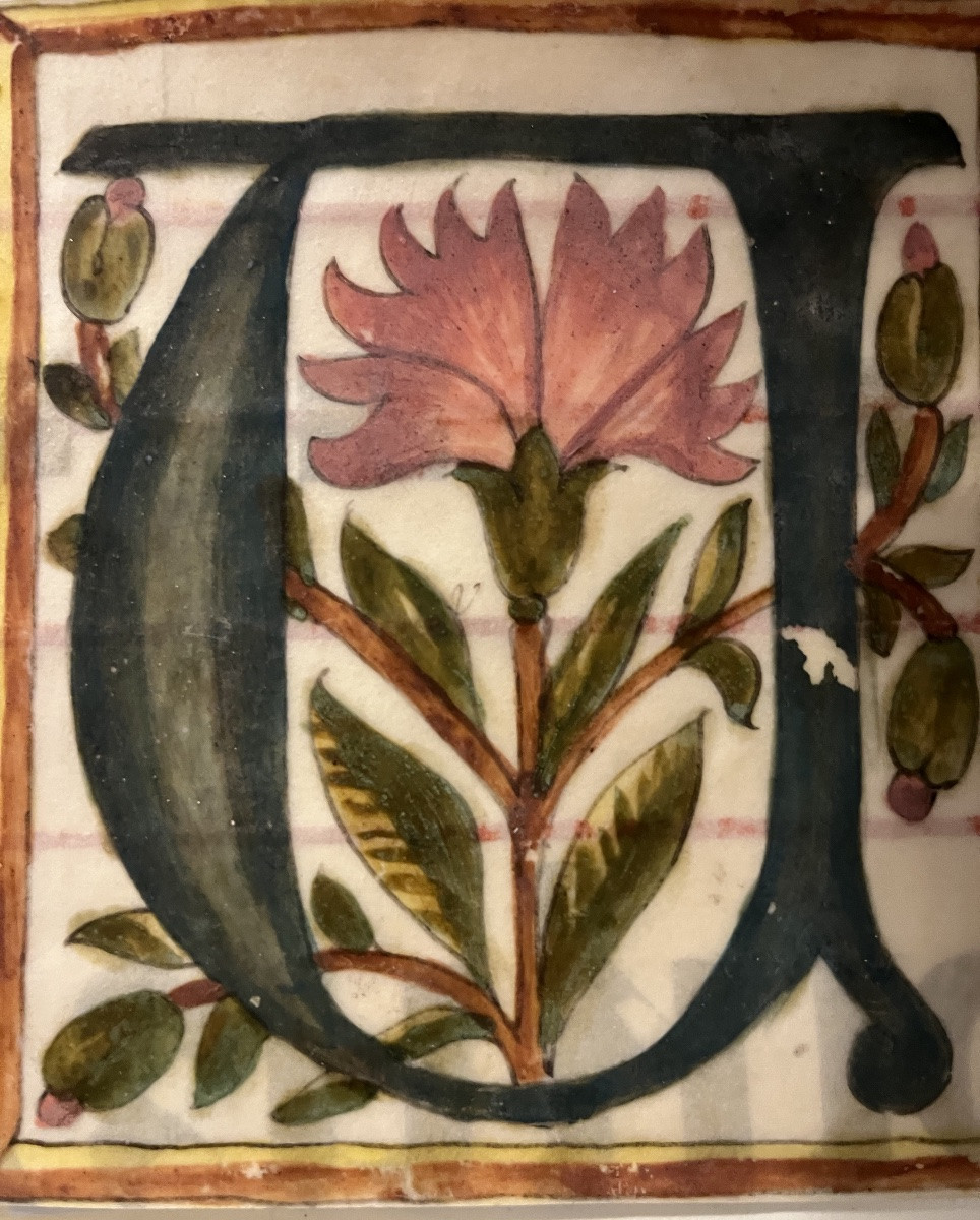 Set Of Four Illuminated Initials, Gouache On Vellum, Late 16th, Early 17th Century. France.-photo-5