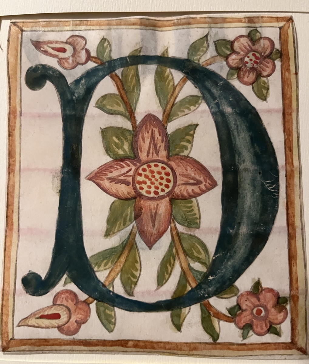 Set Of Four Illuminated Initials, Gouache On Vellum, Late 16th, Early 17th Century. France.-photo-7