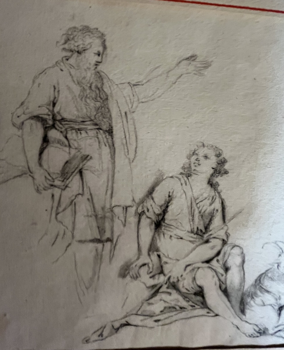 Study, 18th Century, Scene In The Antique Style, Between A Man And A Teenager -photo-3