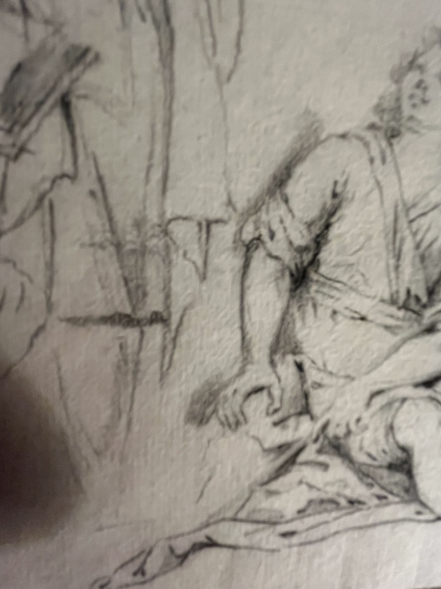 Study, 18th Century, Scene In The Antique Style, Between A Man And A Teenager -photo-3