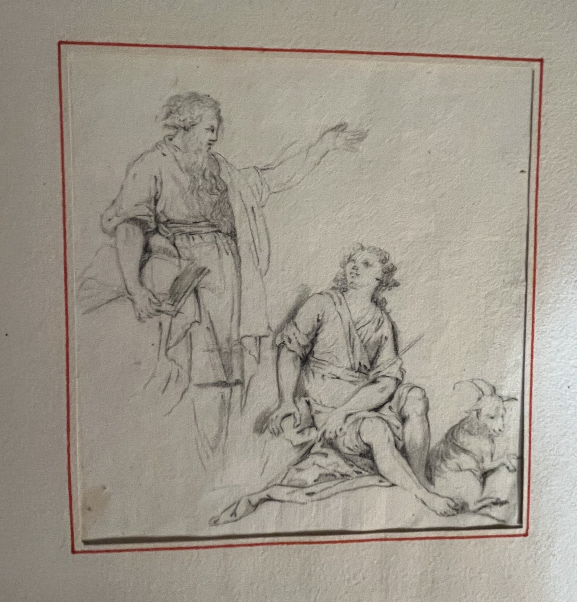 Study, 18th Century, Scene In The Antique Style, Between A Man And A Teenager 