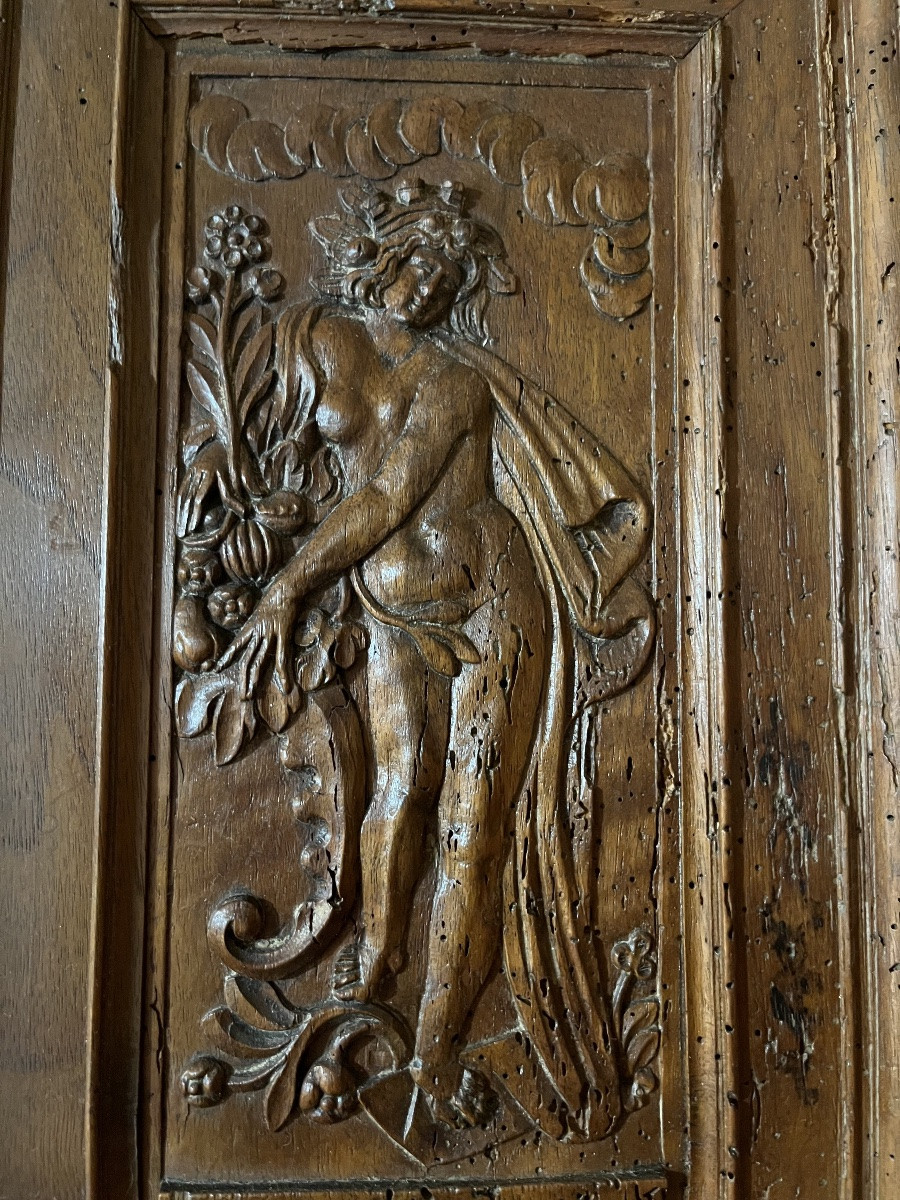 Pair Of Doors From A Renaissance-era Two-part Building. School Of Fontainebleau.-photo-3