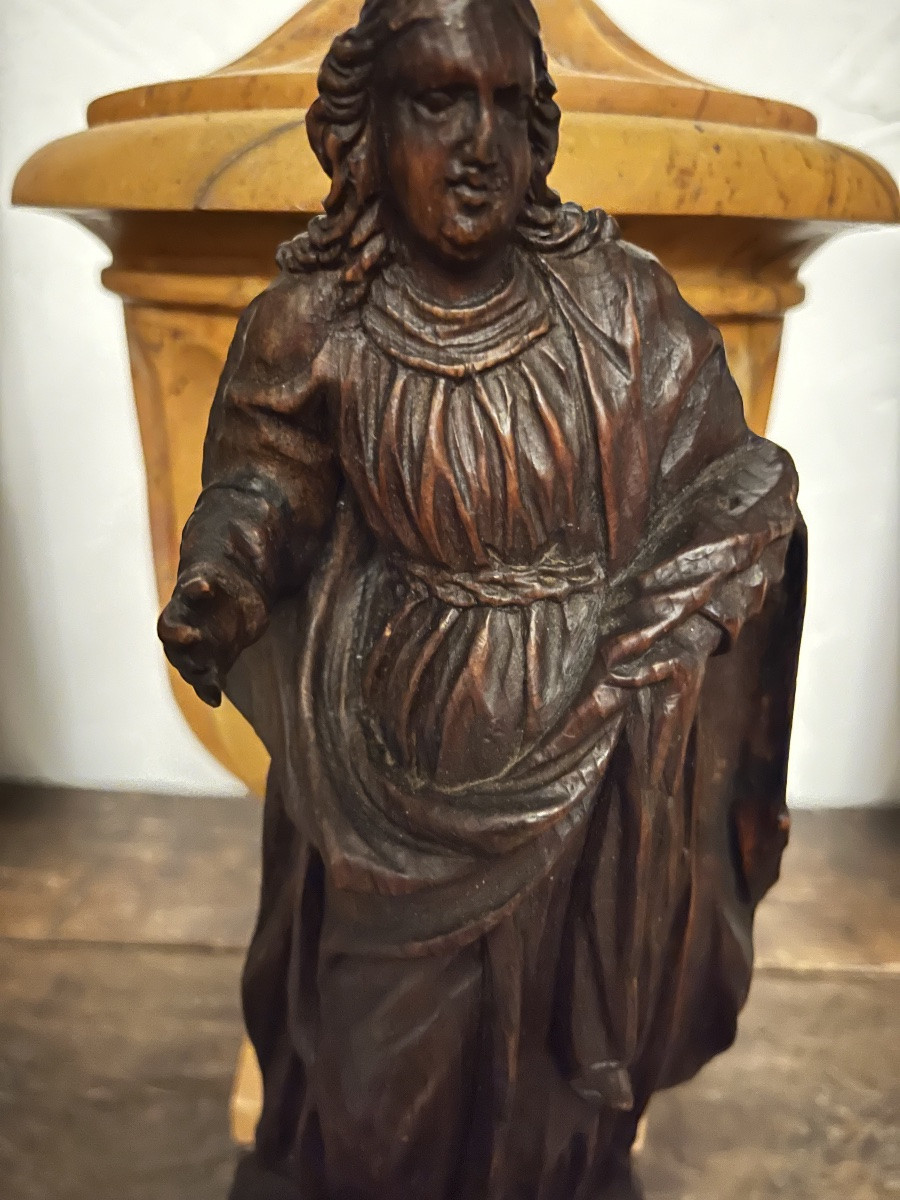 Wooden Statuette, St. John, 17th Century. France.-photo-2