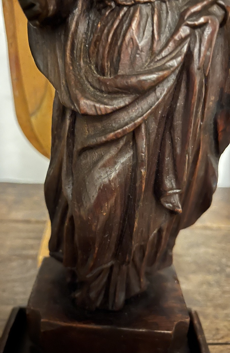 Wooden Statuette, St. John, 17th Century. France.-photo-3