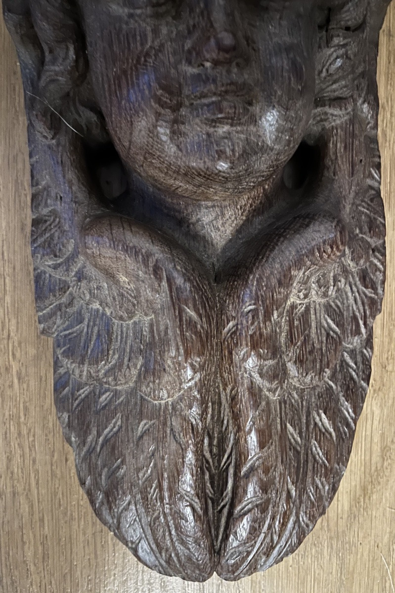 Angel's Head With Wings Gathered Behind The Head. 17th Century. France -photo-2