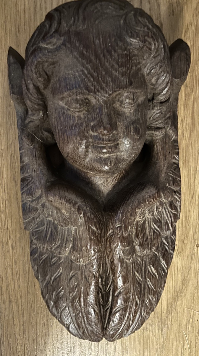 Angel's Head With Wings Gathered Behind The Head. 17th Century. France 