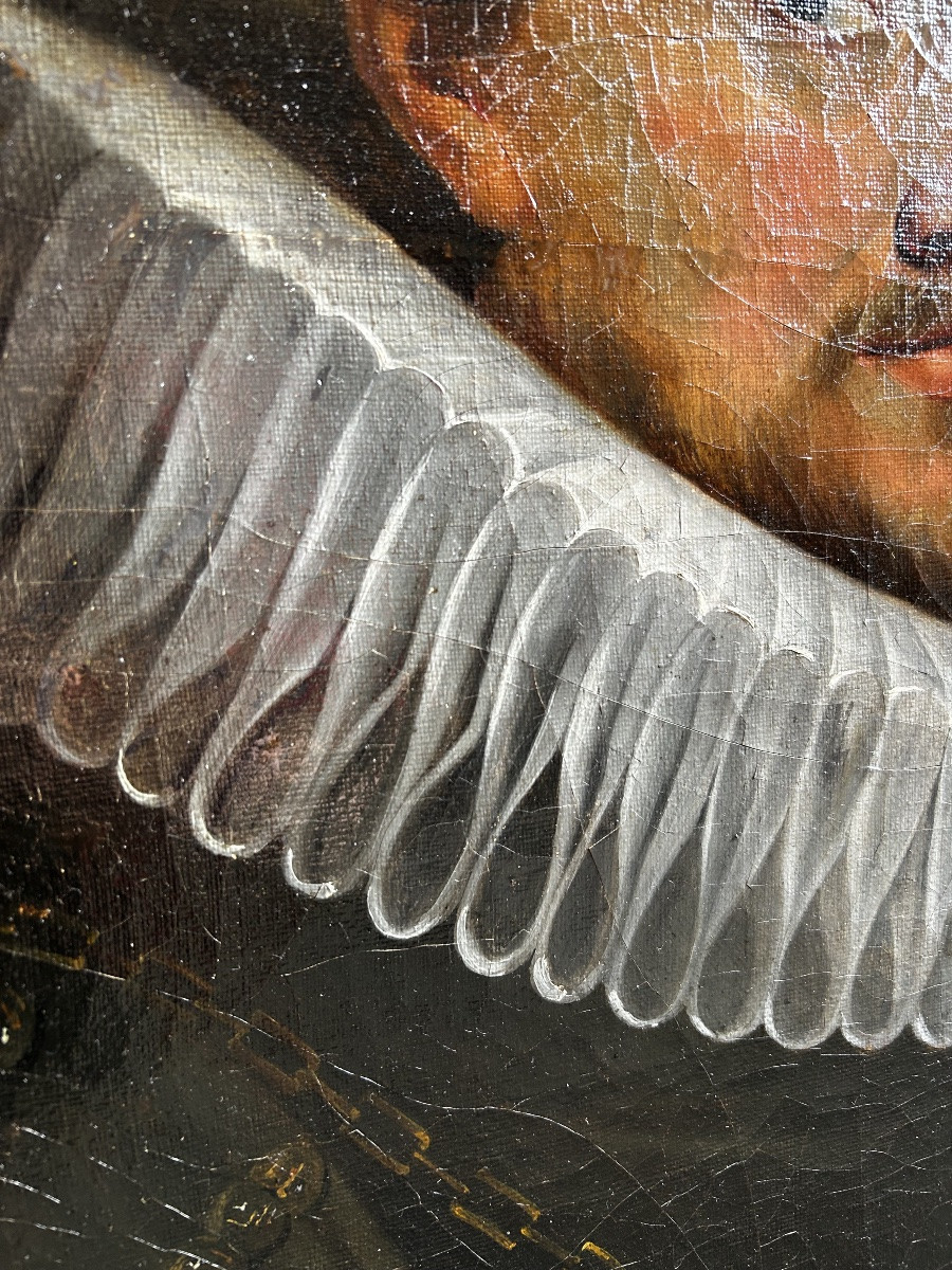 Grand portrait d’un homme de qualité, époque XVII eme. France-photo-3