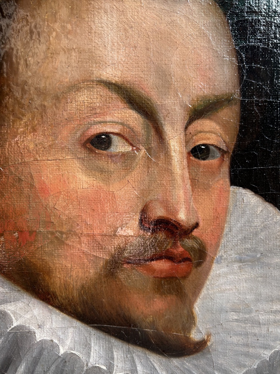 Grand portrait d’un homme de qualité, époque XVII eme. France-photo-2