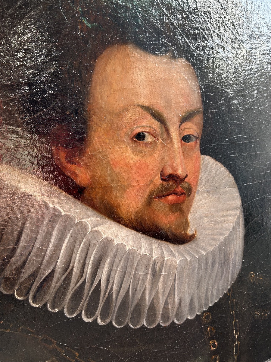 Grand portrait d’un homme de qualité, époque XVII eme. France-photo-6