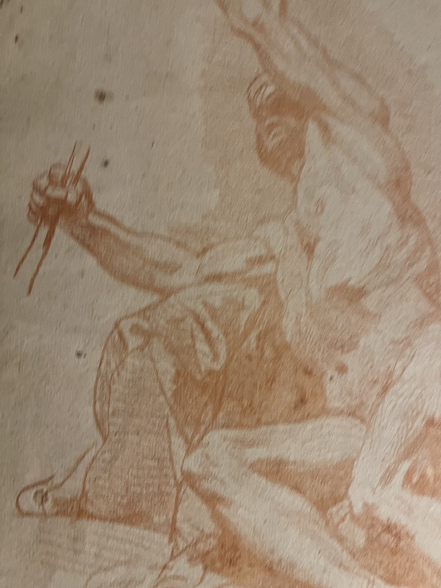 Grande étude d’anatomie masculine, sanguine, XVIII éme siècle.-photo-4