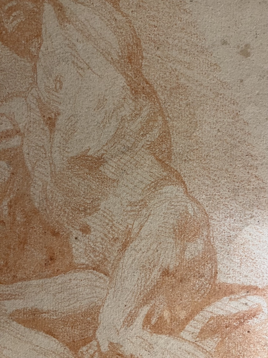 Grande étude d’anatomie masculine, sanguine, XVIII éme siècle.-photo-2