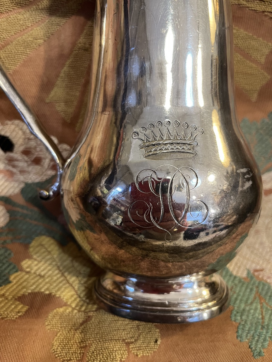 Another 18th-century Barber's Pot, Silver-plated Metal, France-photo-2