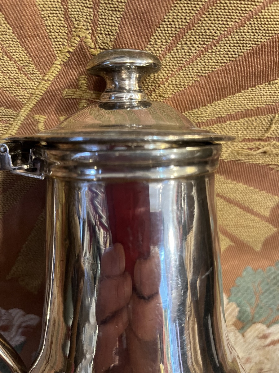 Another 18th-century Barber's Pot, Silver-plated Metal, France-photo-4