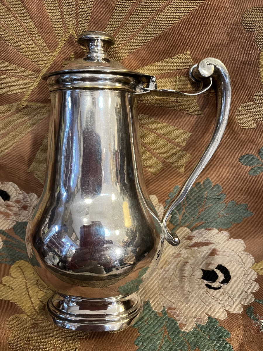 Another 18th-century Barber's Pot, Silver-plated Metal, France-photo-3