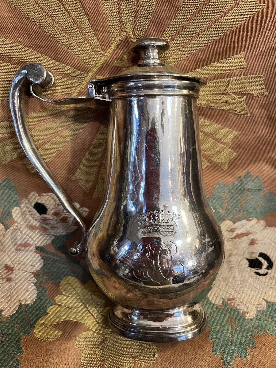 Another 18th-century Barber's Pot, Silver-plated Metal, France