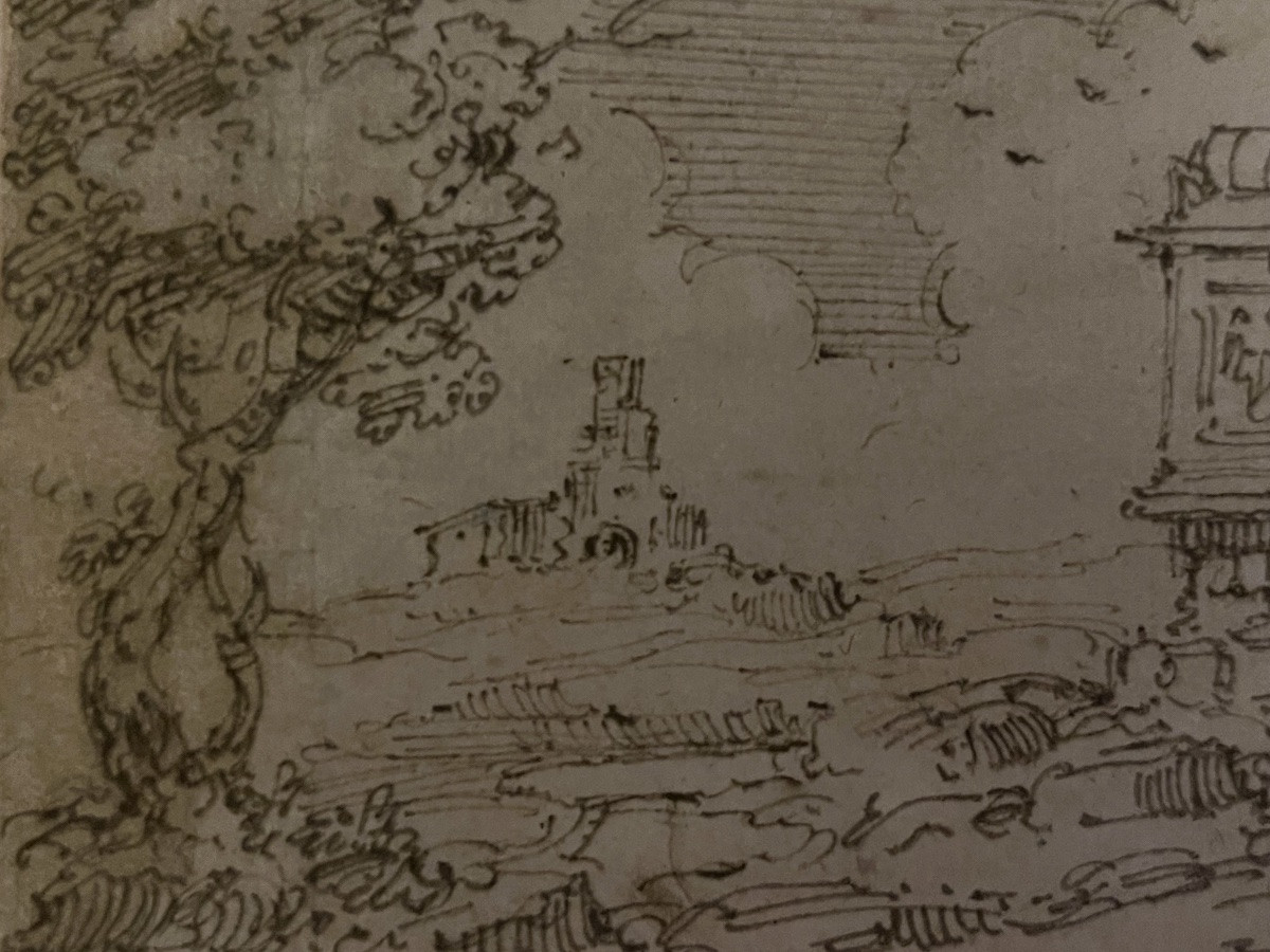 Petit dessin à la plume, Italie, XVIII eme.-photo-4