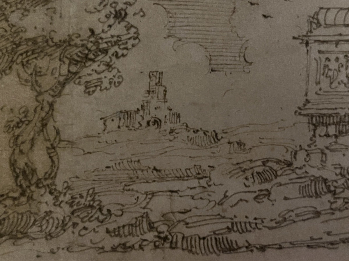 Petit dessin à la plume, Italie, XVIII eme.-photo-5