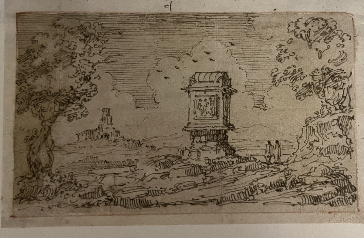 Petit dessin à la plume, Italie, XVIII eme.