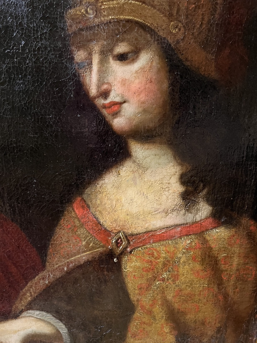 Large Oil On Canvas, "the Beheading Of St. John The Baptist", 17th Century, France -photo-3