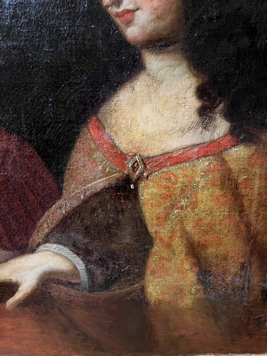 Large Oil On Canvas, "the Beheading Of St. John The Baptist", 17th Century, France -photo-4