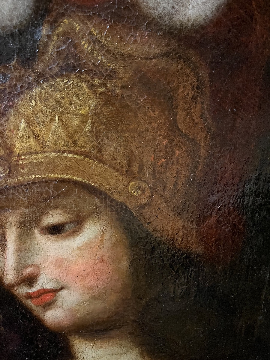 Large Oil On Canvas, "the Beheading Of St. John The Baptist", 17th Century, France -photo-5