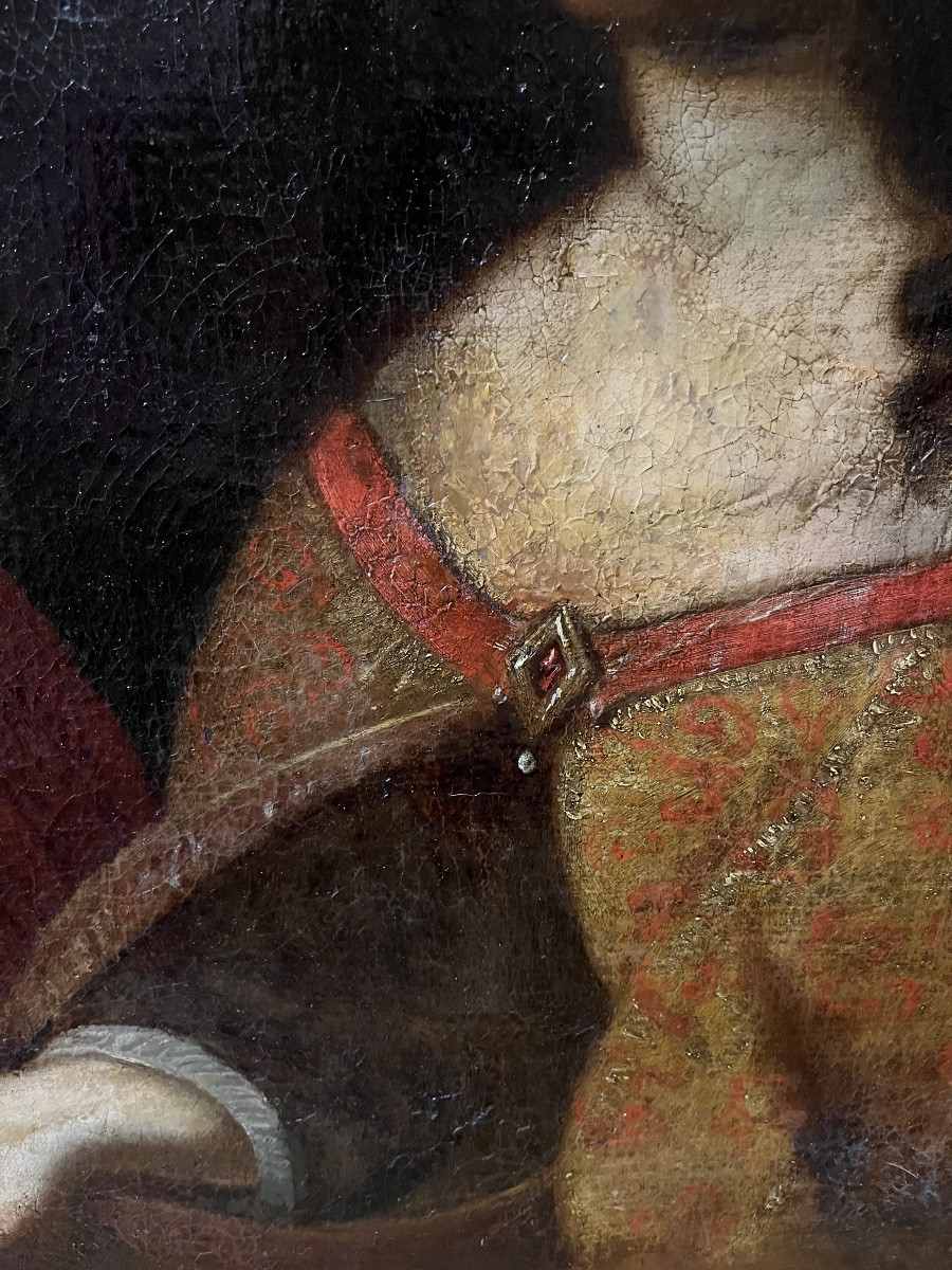 Large Oil On Canvas, "the Beheading Of St. John The Baptist", 17th Century, France -photo-6