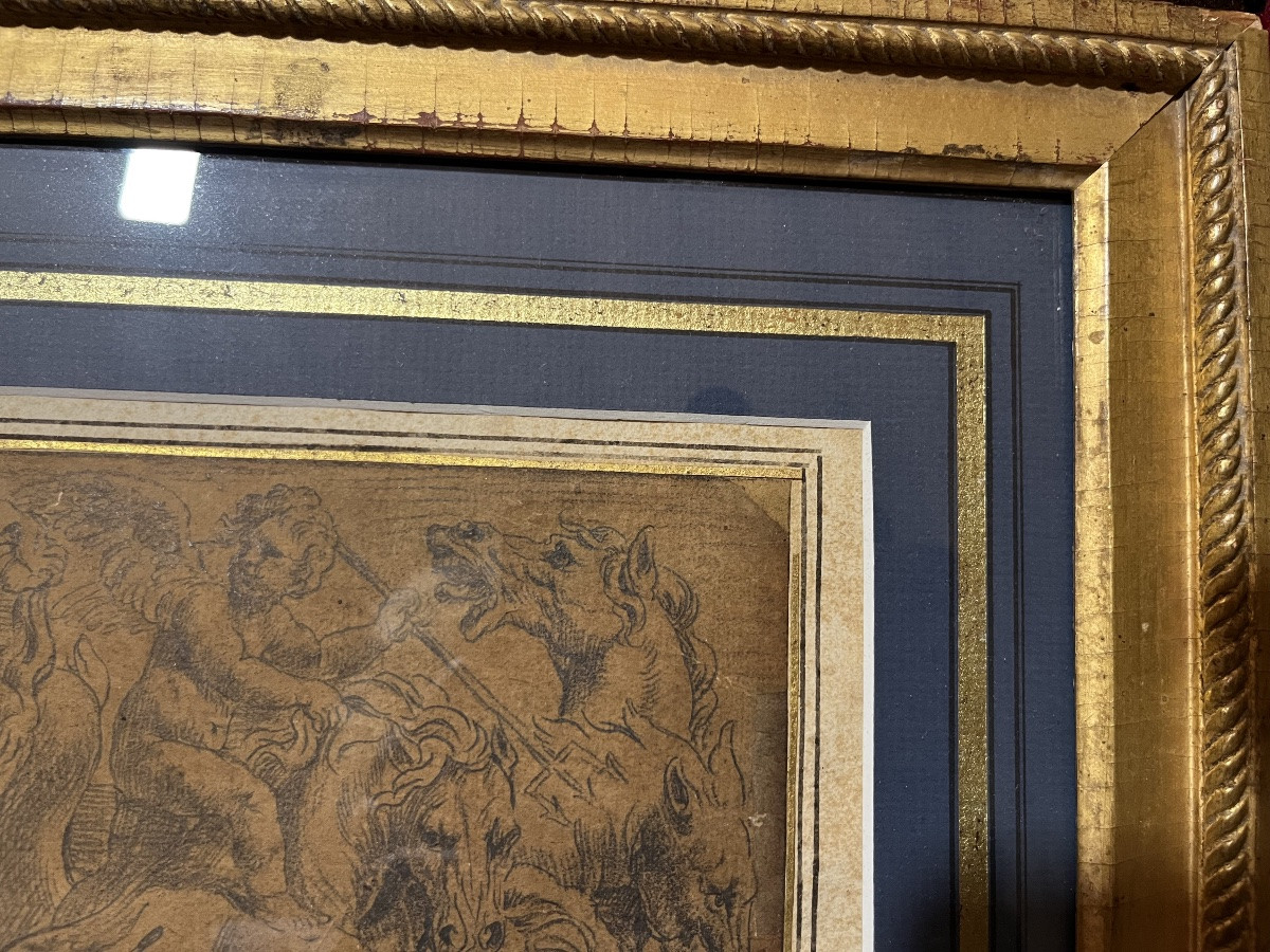 Drawing , Vulcain Raping Proserpine. 17 Teen Century, From Guilio Romano.-photo-6