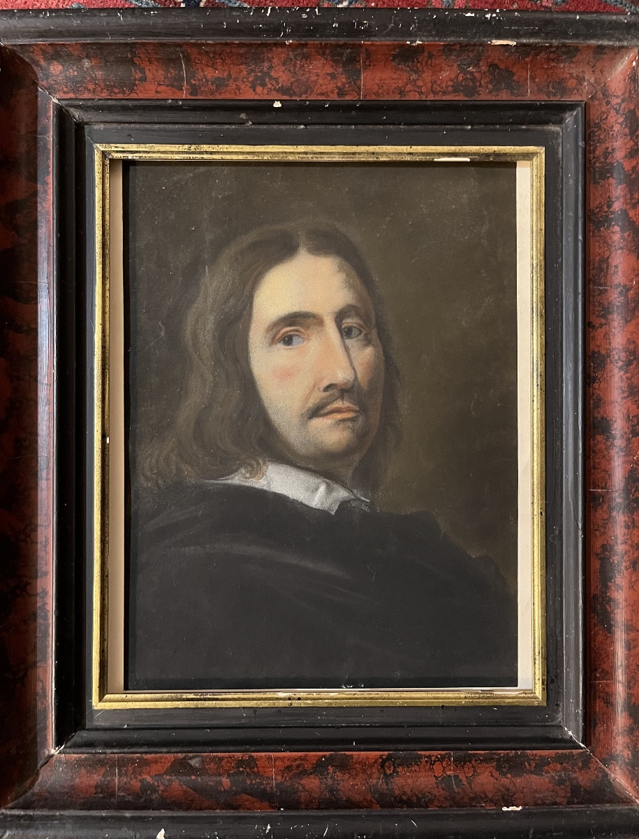 Copie XIX eme de l’auto portrait de Philippe de champaigne, au pastel. XIX eme siècle.