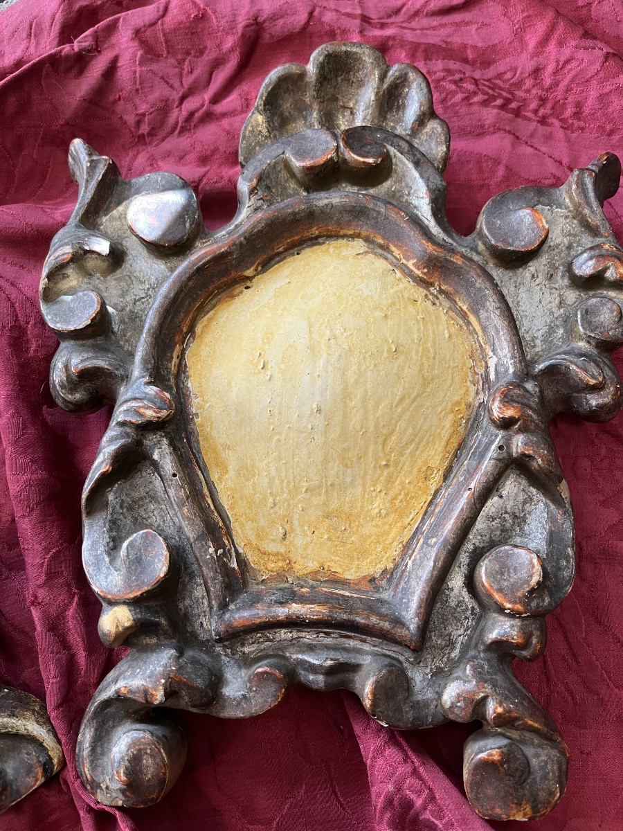 Pair Of Altar Canons, Silvered Wood, Italy Late 17th Century.-photo-2