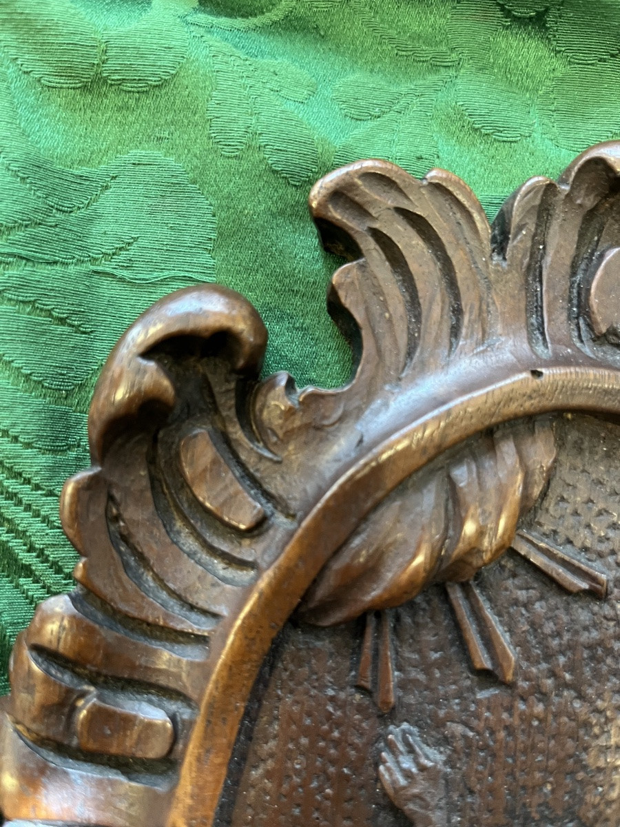 Pair Of Medallions, A Man And A Woman In The Flames Of Purgatory.-photo-8