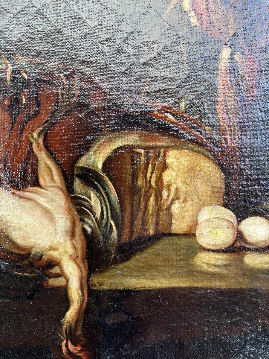 Oil On Canvas, Still Life In The Style Of The 17th Century. -photo-1