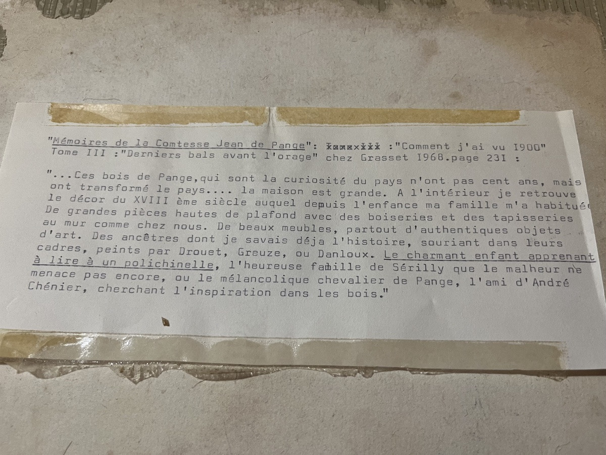 Large 18th-century Drawing, The Doll's Reading Lesson. France-photo-6