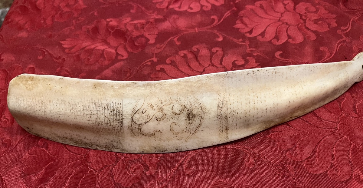 Engraved Animal Bone Blade, Late 19th, Early 20th Century. -photo-4